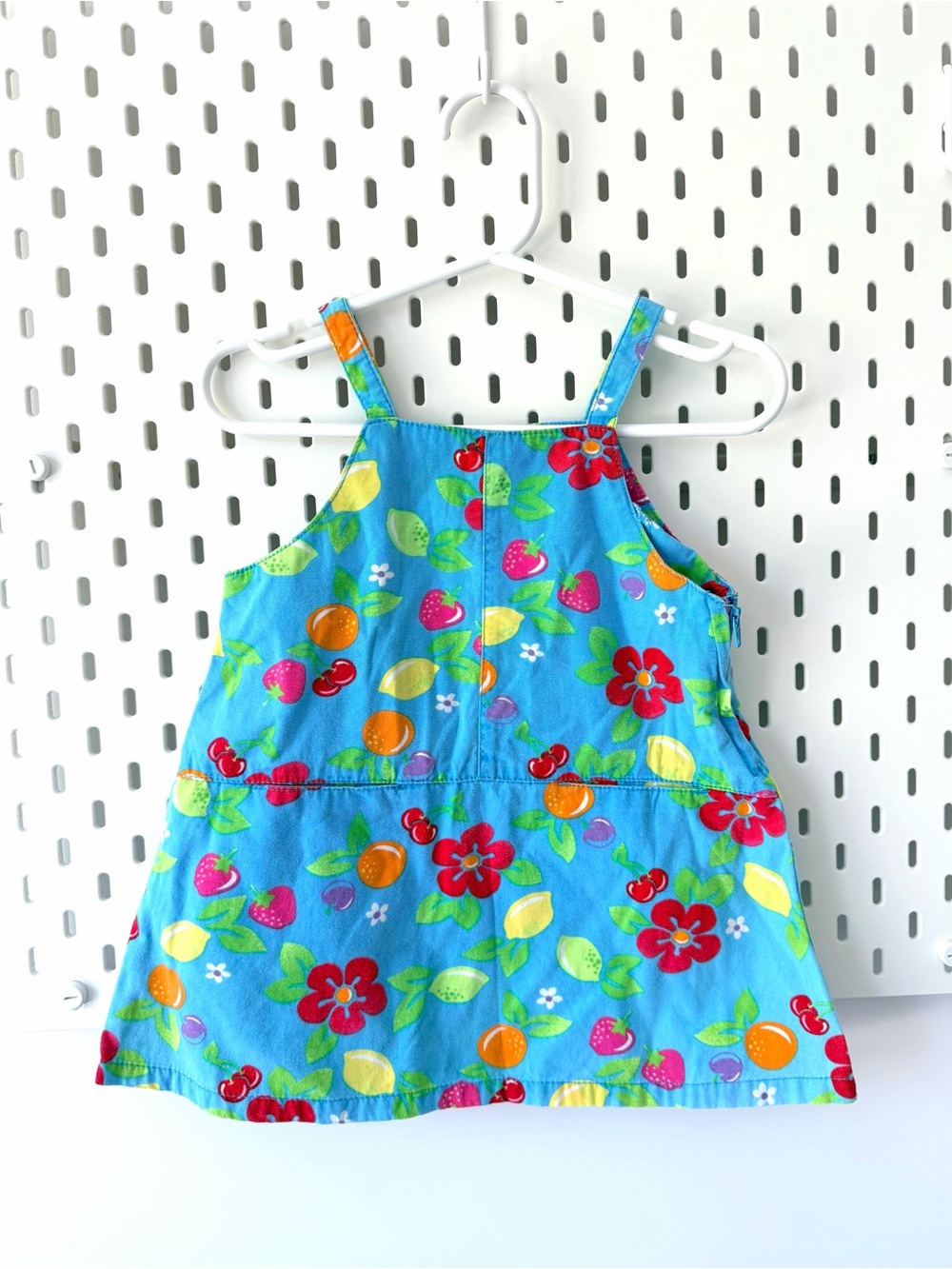 Vintage y2k 1999/00s OshKosh B'gosh Bright Blue Fruit & Floral Dress